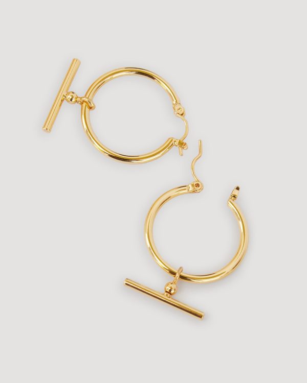 T Bar Hoop Earrings